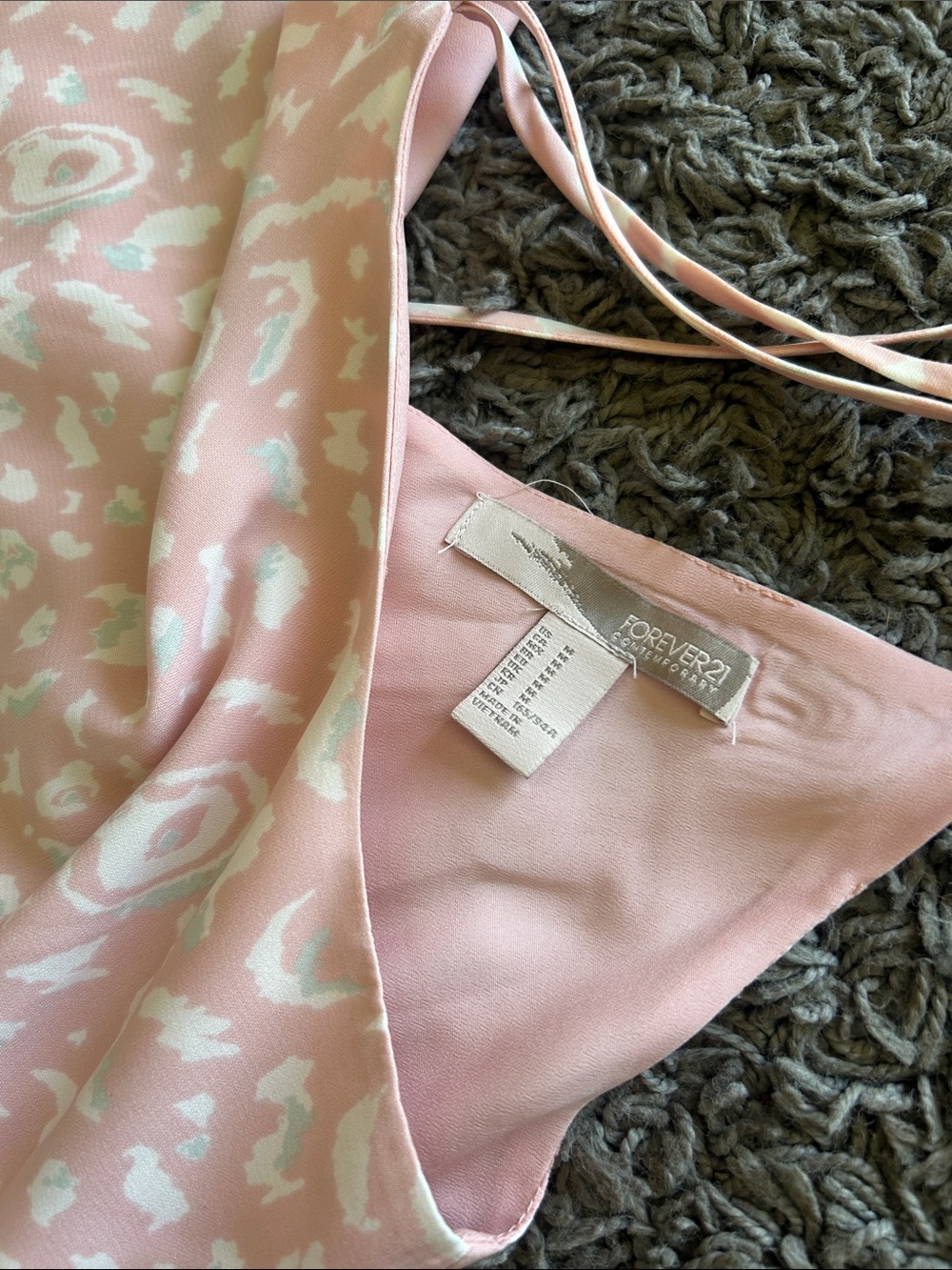 Forever 21 Pink Patterned Slip Mini Dress Size Medium - Picture 6 of 8